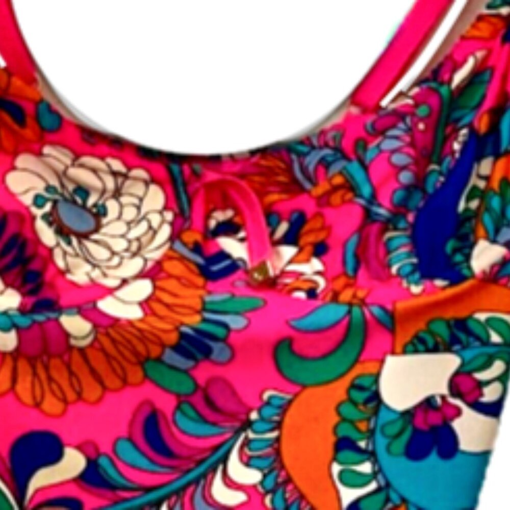 SOLD Kate Spade Swim Suit Beautiful Tropical Floral Radiant Pink Womens S - Picture 4 of 9